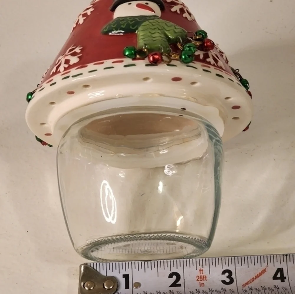 Snowman and Snowflake Medium‎ Jar Candle Topper With Jar Lot of 5